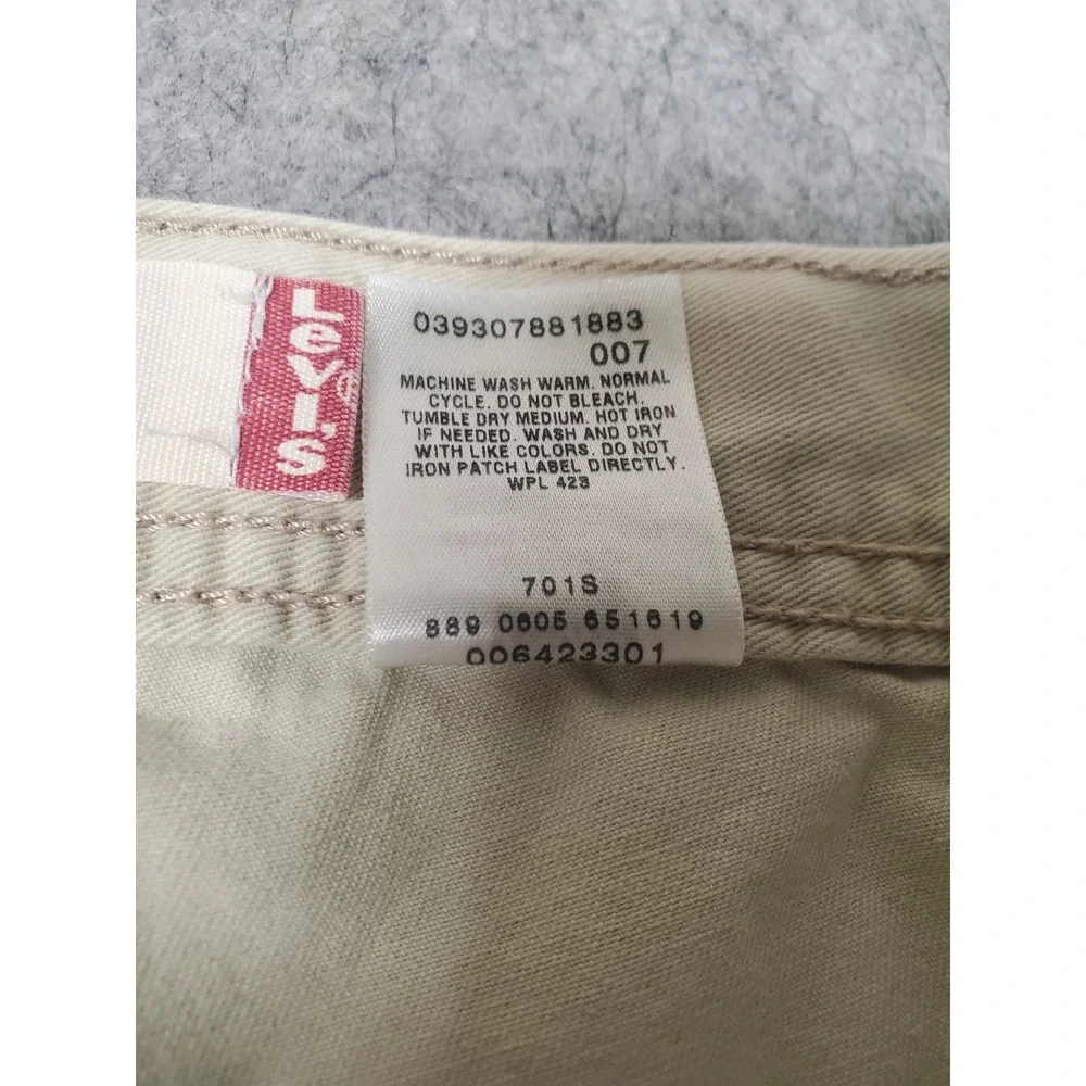 Y2K Levi's Cargo Pants Mens 33x30 Tan Khaki Loose Straight Baggy Cotton Utility